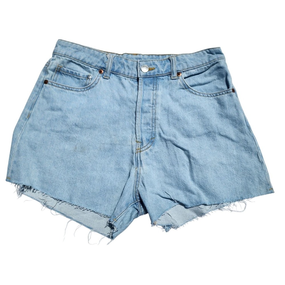H&M Vintage High Waist Denim Cutoff Shorts Women's Size 6 Light Wash
